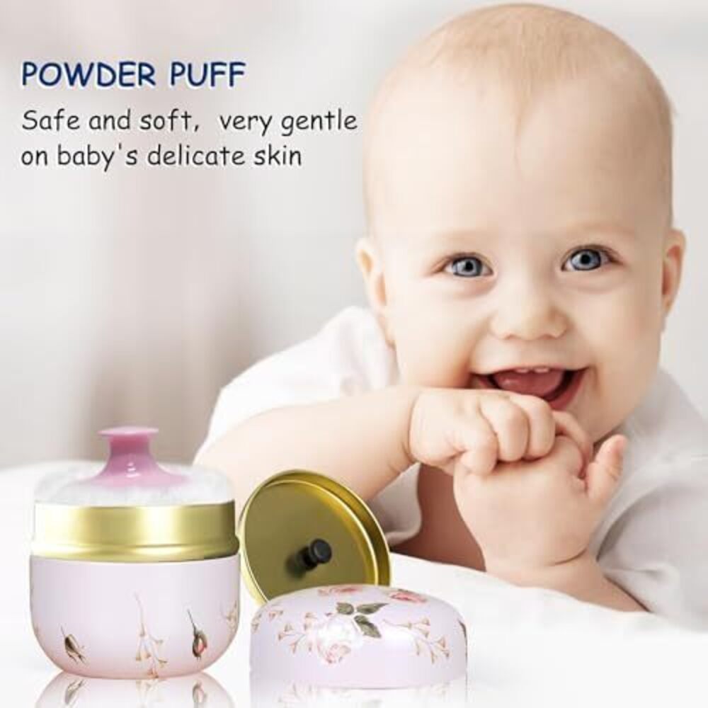 Body Powder Puff And Container For Dusting Powder, Women Powder Puff And Powder - Picture 2 of 5